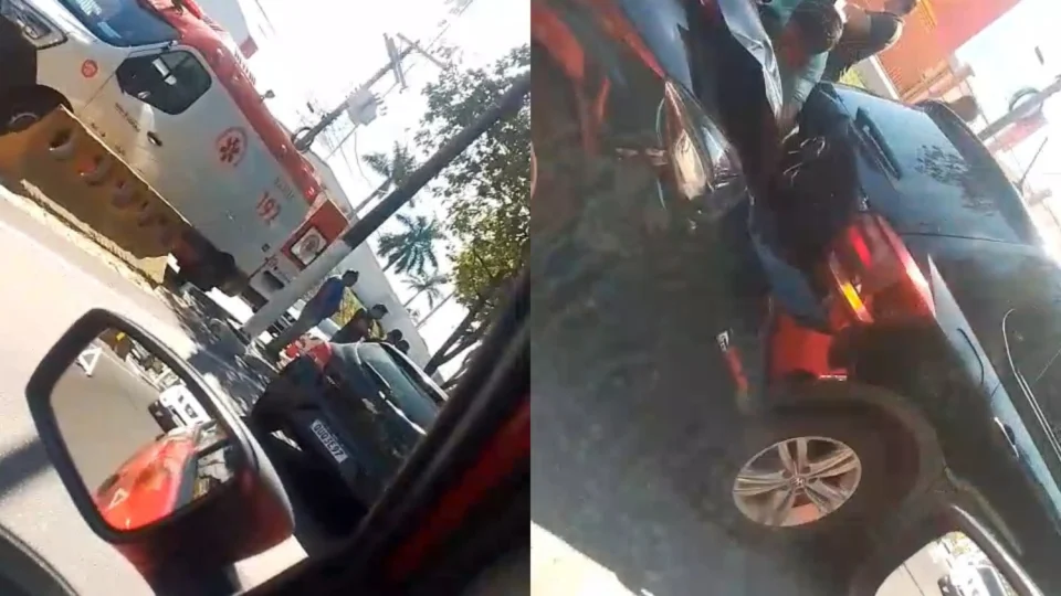 Vídeo: Engavetamento entre três veículos causa lentidão na Av. Rodrigo Otávio