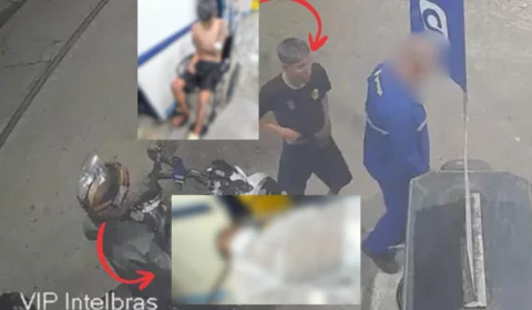 Veja o vídeo: Dupla toca o terror em posto de combustível e termina baleada após perseguição da ROCAM