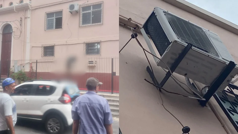 Veja as fotos: ‘Scooby’ tenta furtar fios de cobre em igreja e morre fincado em grade no Centro de Manaus