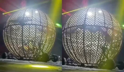 VEJA VÍDEO: Colisão entre seis motoqueiros no Globo da Morte interrompe show e apavora público