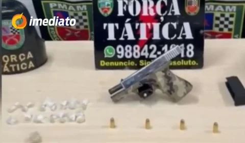 Força Tática prende passageiro de mototáxi com arma de fogo e drogas no bairro Cidade de Deus