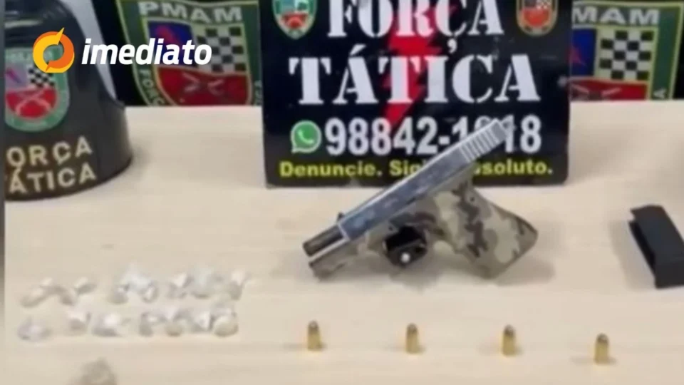 Força Tática prende passageiro de mototáxi com arma de fogo e drogas no bairro Cidade de Deus