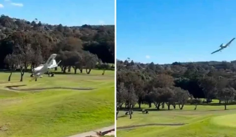 VEJA VÍDEO: Avião faz pouso de emergência em campo de golfe na Austrália