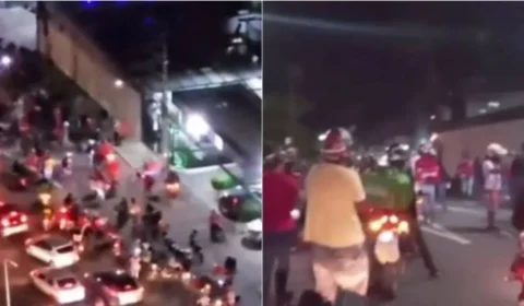 VIRAL: Após alguns meses, vídeo em que entregadores protestam com buzinas e rojões após agressão a colega em Salvador viraliza