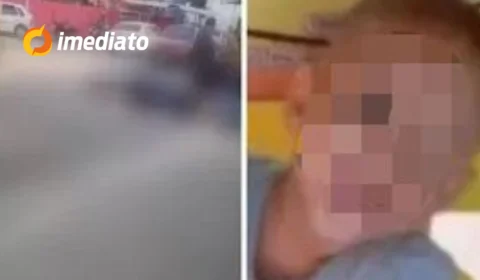 IMAGEM CHOCANTE: Menino tem a cabeça esmagada por ônibus após cair da garupa da moto do pai