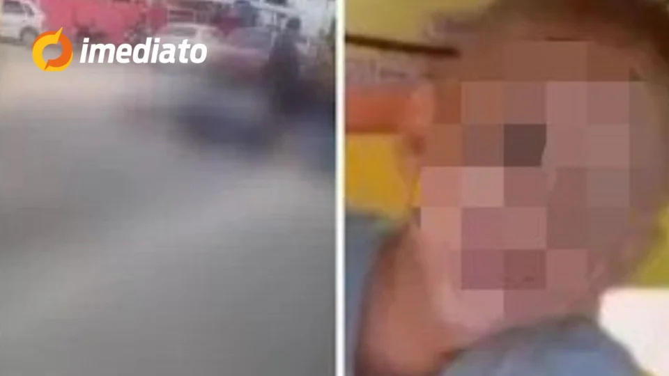 IMAGEM CHOCANTE: Menino tem a cabeça esmagada por ônibus após cair da garupa da moto do pai