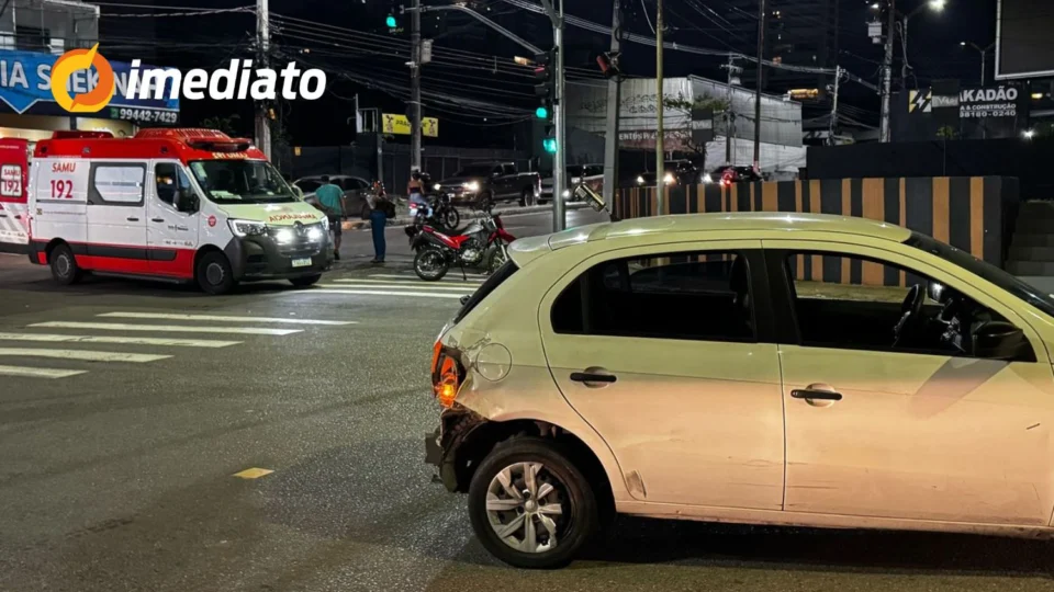 Motociclista fica ferido após colisão com carro que avançou sinal vermelho no bairro Vieiralves