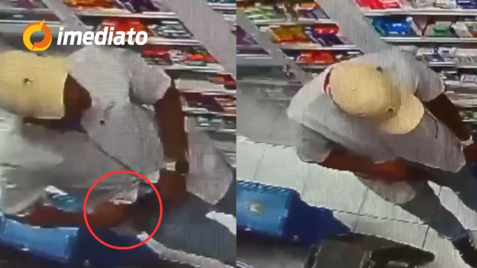 VEJA VÍDEO: Assaltante de drogaria na Avenida Rodrigo Otávio continua foragido; comparsa foi preso em flagrante