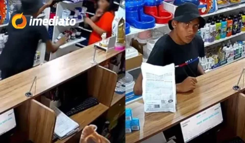 Assaltante ameaça funcionária com arma de fogo durante roubo em clínica veterinária no bairro Tancredo Neves