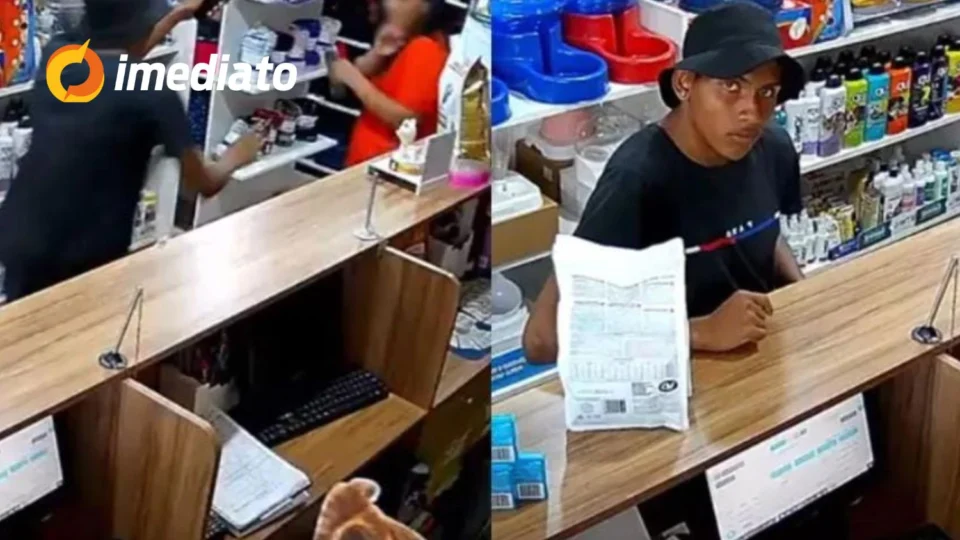 Assaltante ameaça funcionária com arma de fogo durante roubo em clínica veterinária no bairro Tancredo Neves