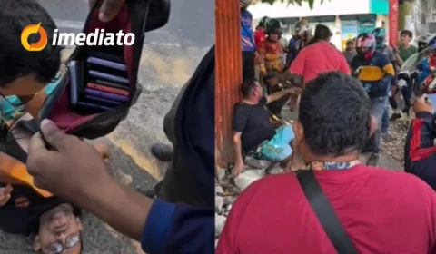 VEJA VÍDEO: Suspeito de furtar celulares é detido e leva ‘surra’ de populares na avenida Autaz Mirim