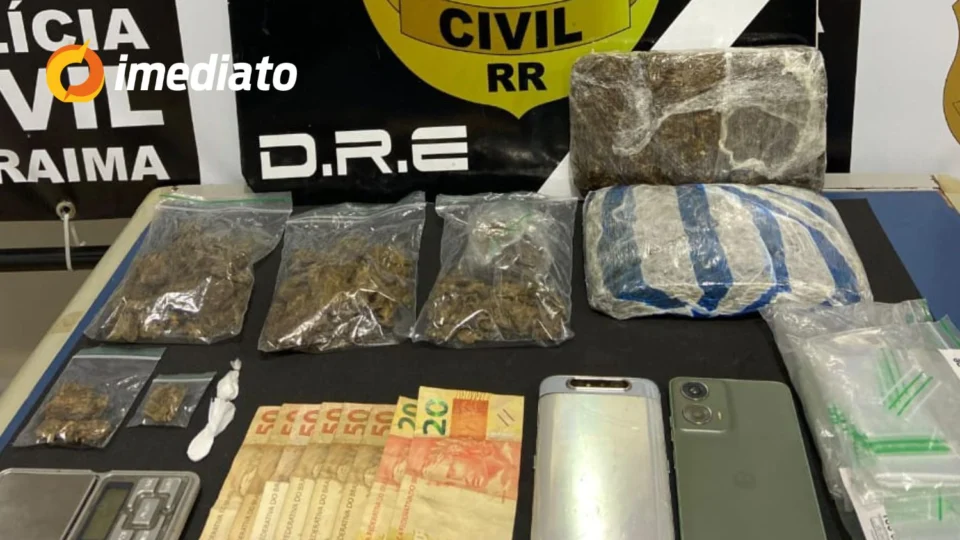 Polícia Civil apreende 1,5 kg de drogas e prende suspeito no bairro Caimbé, em Boa Vista