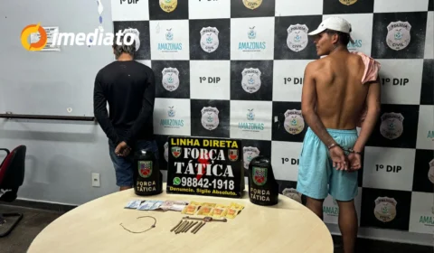 VÍDEO: Força Tática prende homem e apreende adolescente envolvidos em foguetório no bairro Morro da Liberdade