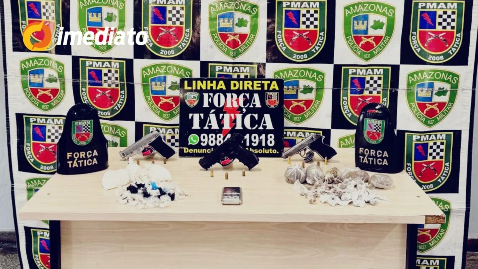 Força Tática apreende drogas e armas de fogo durante operação no bairro Rio Piorini