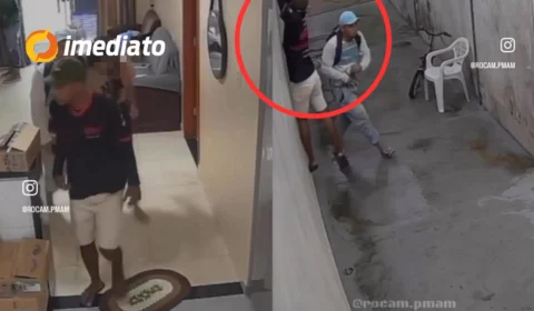 VEJA VÍDEO: Rocam divulga imagem de bandidos que invadiram residência e fizeram mulher e bebê reféns em Manaus