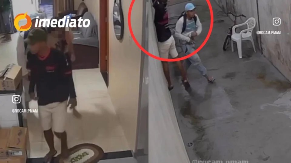 VEJA VÍDEO: Rocam divulga imagem de bandidos que invadiram residência e fizeram mulher e bebê reféns em Manaus