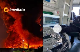 Grávida sofre queimaduras graves durante incêndio de grandes proporções em fábrica no Distrito Industrial 2
