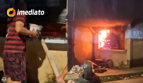 VEJA VÍDEO: Incêndio atinge comércio no bairro Campos Sales e é contido com apoio da população