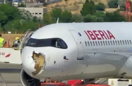 Pânico no ar: colisão com aves danifica fuselagem de avião da Iberia e obriga retorno de emergência