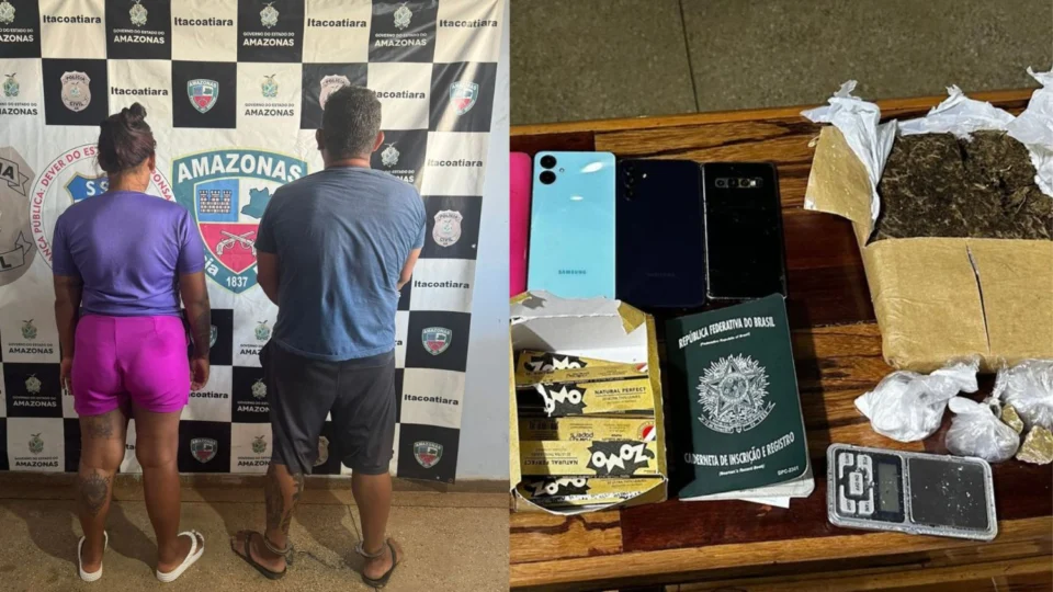 Casal é preso com drogas e materiais do tráfico durante ação da Polícia Civil em Itacoatiara