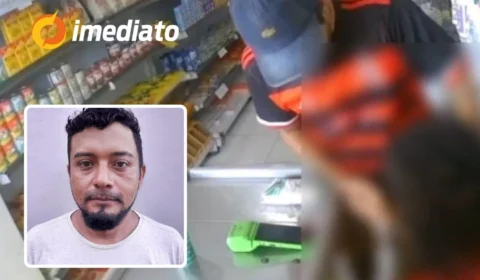 Veja vídeo: Suspeito invade mercadinho, ameaça funcionária e foge com dinheiro no bairro Petrópolis