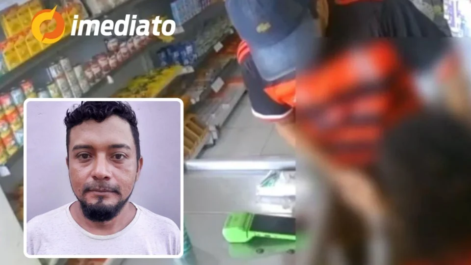 Veja vídeo: Suspeito invade mercadinho, ameaça funcionária e foge com dinheiro no bairro Petrópolis