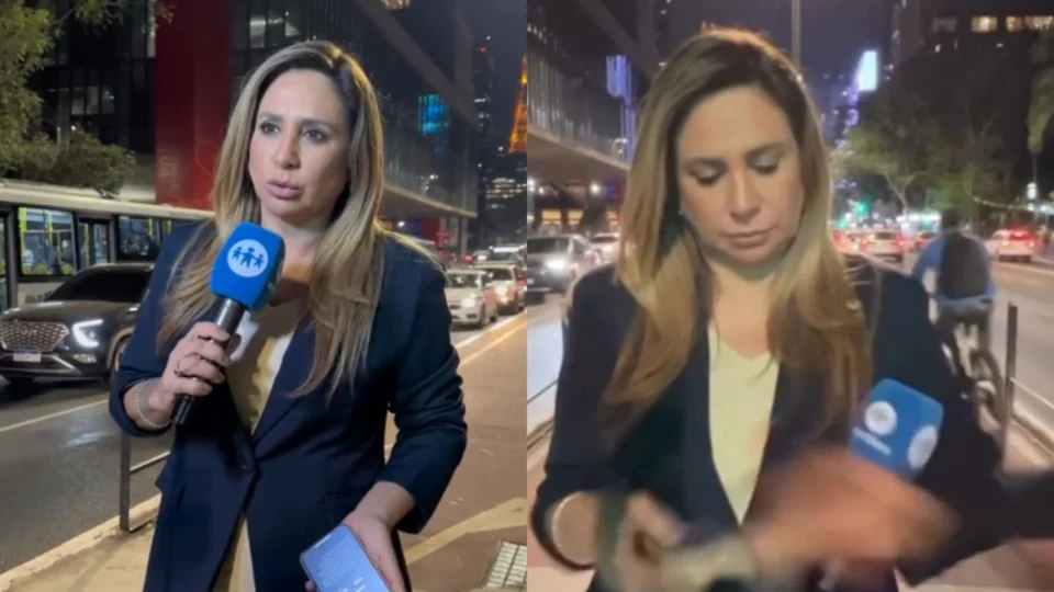 Jornalista quase tem celular roubado durante gravação na Avenida Paulista, em São Paulo