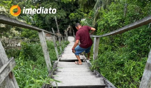 Morador se acidenta em escadaria do Gilberto Mestrinho e comunidade cobra ação imediata da Prefeitura de Manaus