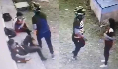 Veja o vídeo: Homem invade escola e assalta alunos em plena luz do dia em Manaus