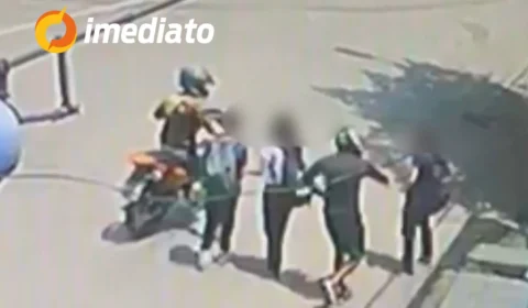 Veja vídeo: Três estudantes são assaltados por dupla em moto no bairro Santa Luzia