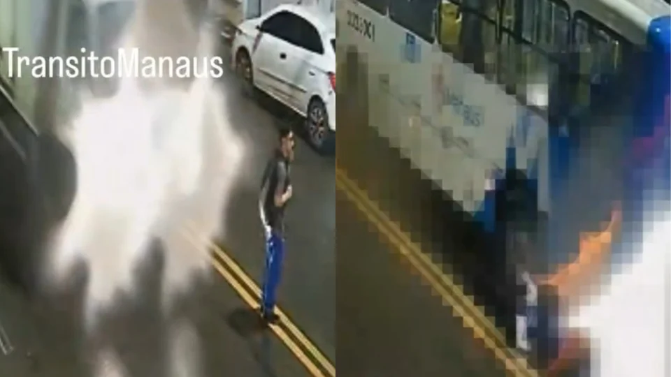 Veja o vídeo: pedestre é atropelado ao tentar atravessar avenida e quase é esmagado por ônibus no Alvorada