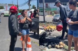 Veja o vídeo: motociclista morre carbonizado e esposa se desespera ao reconhecer moto na Av. Buriti