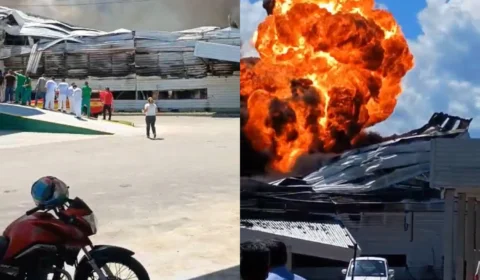Veja os vídeos: Incêndio destrói fábricas no Distrito Industrial e explosões são registradas no local
