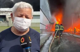 Veja o vídeo: Pai de bombeiro se emociona ao levar alimento para o filho após mais de 18 horas de combate ao incêndio na EFFA Motors