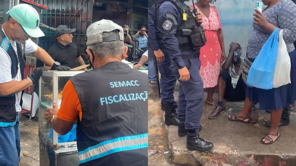 Veja o vídeo: Vendedor ambulante chora ao ter sua barraca de salgados removida pela Prefeitura de Manaus no Centro