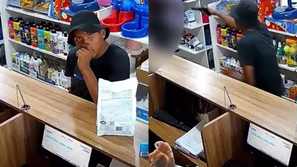 Veja o vídeo: “Passa o celular, vagab*”, diz bandido ao assaltar funcionária de petshop no Tancredo Neves