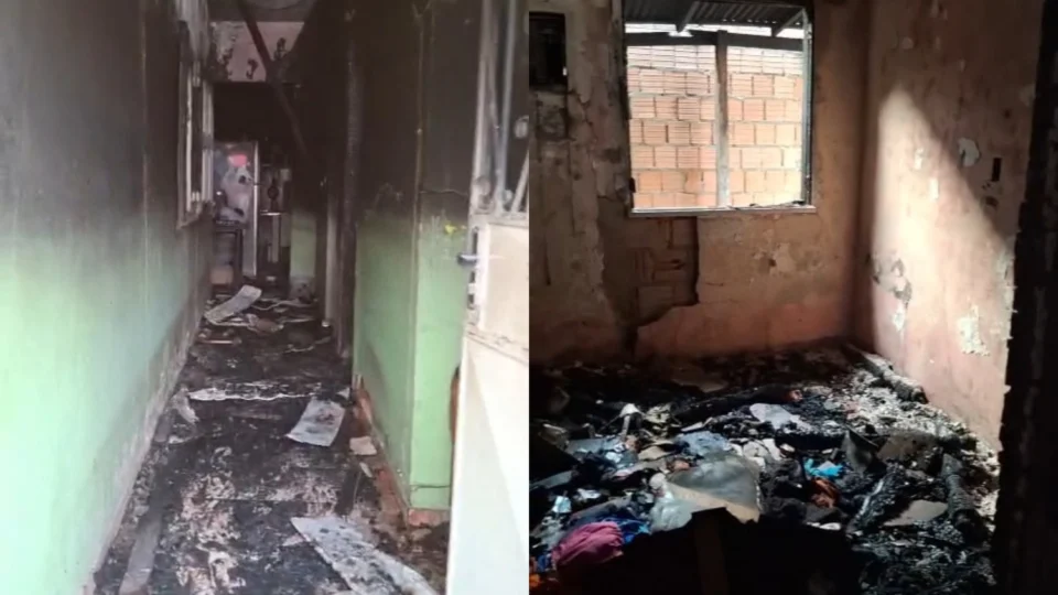 Veja o vídeo: Casa é completamente destruída por incêndio na madrugada desta quinta-feira (14) no Alvorada