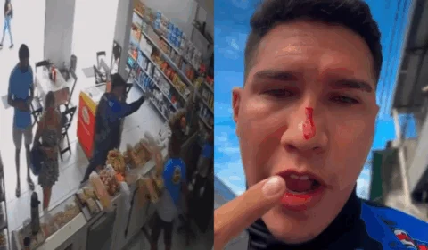 Veja o vídeo: Briga em padaria no Flores; motoboy tem nariz quebrado após confusão com dono e atendente