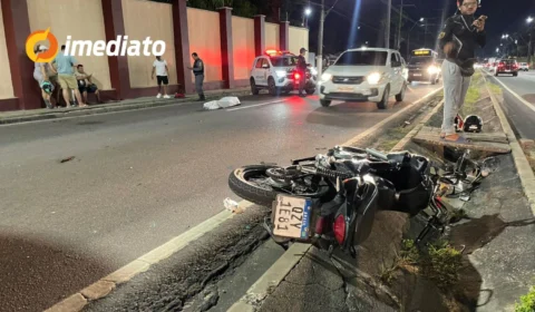 Homem morre após ser atropelado por motocicleta ao atravessar Avenida Torquato Tapajós