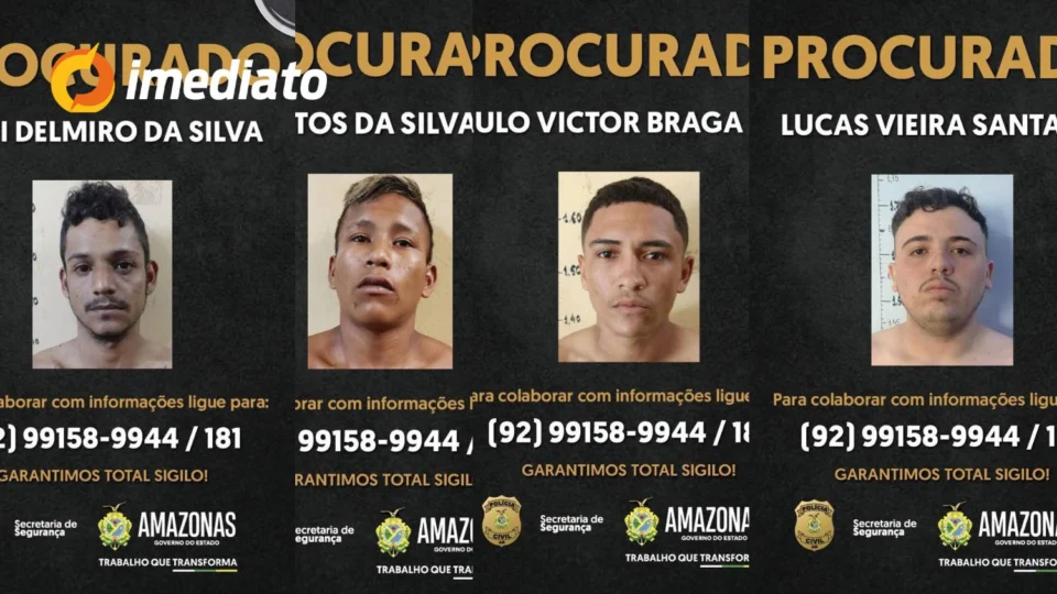 Polícia Civil busca quatro criminosos ligados a homicídios e tráfico de drogas no Amazonas