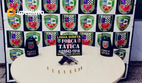 Homem é preso pela Força Tática com pistola dentro de residência no bairro Compensa