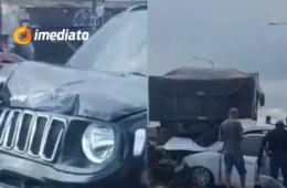 VEJA VÍDEO: Caminhão desgovernado provoca acidente e causa congestionamento em viaduto no Pará