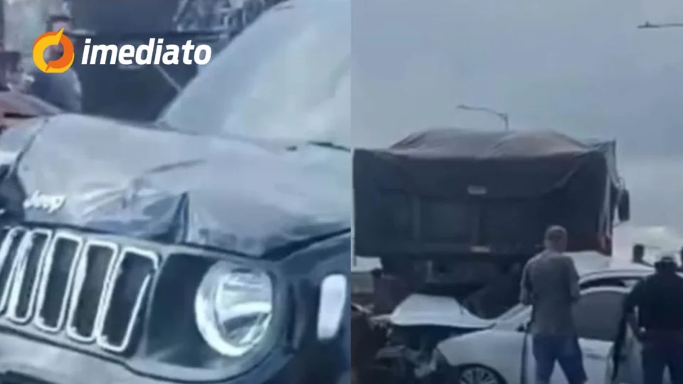 VEJA VÍDEO: Caminhão desgovernado provoca acidente e causa congestionamento em viaduto no Pará