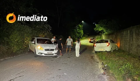 Homem fica ferido em colisão entre carros na Estrada da Vivenda Verde, no Tarumã