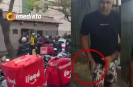 VEJA VÍDEO: Motoboys invadem condomínio em protesto após entregador ser baleado por policial