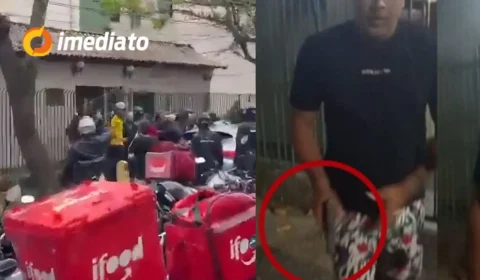 VEJA VÍDEO: Motoboys invadem condomínio em protesto após entregador ser baleado por policial