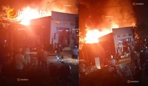 VEJA VÍDEO: Incêndio atinge várias casas e uma igreja em Manacapuru e moradores vivem momentos de pânico