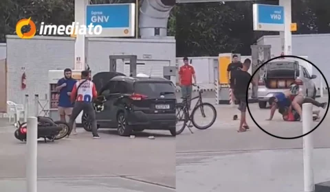 VEJA VÍDEO: Discussão no trânsito termina em briga em posto de combustíveis na Avenida Mário Ypiranga