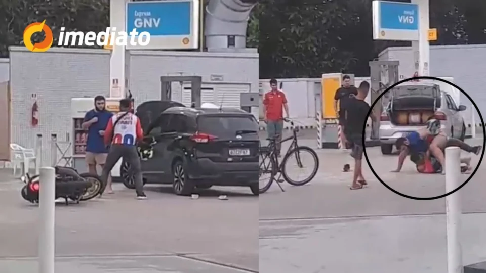 VEJA VÍDEO: Discussão no trânsito termina em briga em posto de combustíveis na Avenida Mário Ypiranga