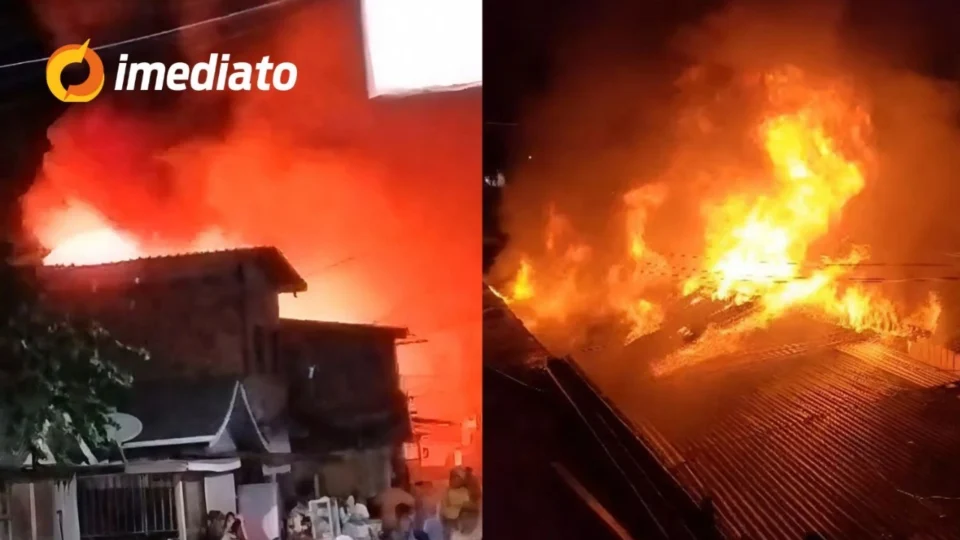 VEJA VÍDEOS: Casa pega fogo e moradores salvam idosa das chamas no interior do Amazonas